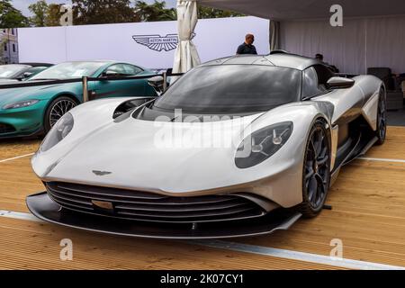 Aston Martin Valkyrie, on display at the Salon Privé Concours d’Elégance motor show held at Blenheim Palace on the 4th September 2022 Stock Photo