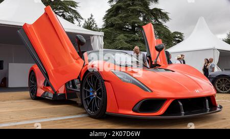 Hennessey Venom F5 Roadster, on display at the Salon Privé Concours d’Elégance motor show held at Blenheim Palace on the 4th September 2022 Stock Photo