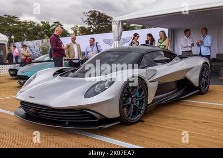 Aston Martin Valkyrie, on display at the Salon Privé Concours d’Elégance motor show held at Blenheim Palace on the 4th September 2022 Stock Photo