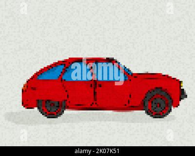 Cartoon style drawing of a red sport car Stock Photo