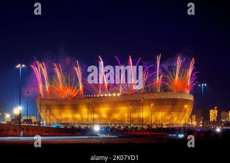 The 80,000-seats Lusail Stadium  - It is here that the FIFA World Cup Qatar 2022 final will be staged - Doha QATAR 09-09-2022 Stock Photo