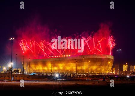 The 80,000-seats Lusail Stadium  - It is here that the FIFA World Cup Qatar 2022 final will be staged - Doha QATAR 09-09-2022 Stock Photo