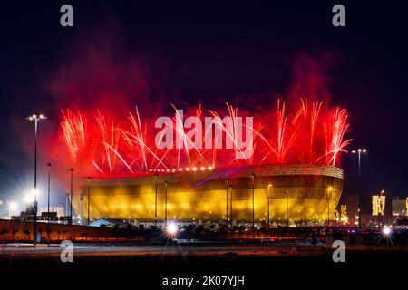 The 80,000-seats Lusail Stadium  - It is here that the FIFA World Cup Qatar 2022 final will be staged - Doha QATAR 09-09-2022 Stock Photo