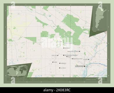 Chaco province of Argentina. Open Street Map. Locations and names