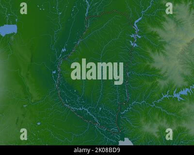 Entre Rios, province of Argentina. Elevation map colored in wiki style ...