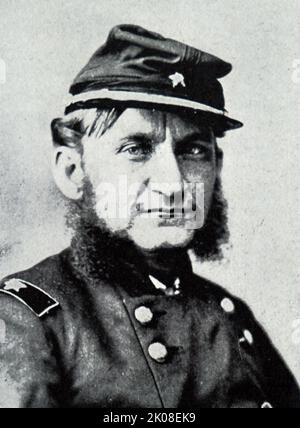 Major General Hugh Judson Kilpatrick (January 14, 1836 - December 4, 1881) was an officer in the Union Army during the American Civil War. He was later the United States Minister to Chile and an unsuccessful candidate for the U.S. House of Representatives. Major General Hugh Judson Kilpatrick and staff Stock Photo