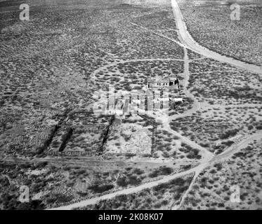 The first atomic bomb (code named Trinity) was test detonated at Trinity Site near the northern boundary of the range on 16 July 1945, seven days after the White Sands Proving Ground was established Stock Photo