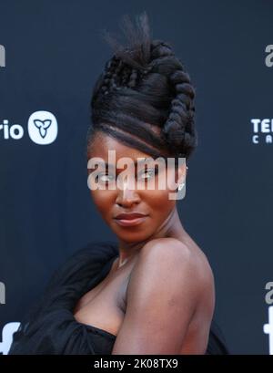 Jayme Lawson arriving to "The Woman King" premiere during the 2022