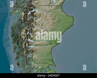 Santa Cruz province of Argentina. Elevation map colored in wiki