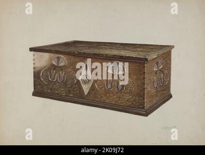 Pa. German Chest, 1935/1942. Stock Photo