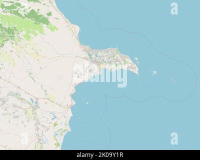 Absheron, region of Azerbaijan. Open Street Map. Locations of major