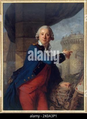 Jean-Henri Masers, chevalier de Latude (1725-1805), montrant la Bastille, 1789. Stock Photo