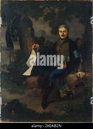 Portrait of Captain Dousse, officer of the hussars, between 1792 and 1804. Stock Photo