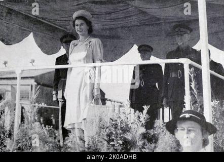 Princess Elizabeth, (later Queen Elizabeth II), of England, on tour of South Africa, 1947 Stock Photo