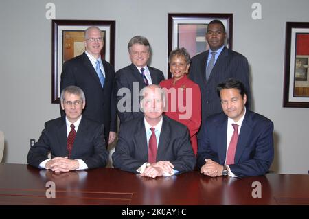 Ginnie Mae Group Portrait - Group portrait: Government National Mortgage Association (Ginnie Mae) President Robert Couch with other Ginnie Mae officials. Ginnie Mae Group Portrait Subject, Group portrait: Government National Mortgage Association (Ginnie Mae) President Robert Couch with other Ginnie Mae officials. Stock Photo