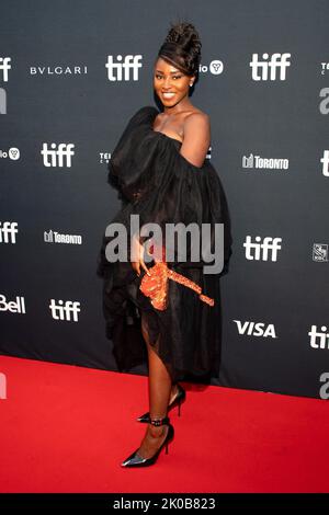 Jayme Lawson attends the premiere of "The Woman King" at Roy Thomson