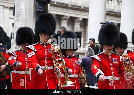 London, UK, 10th September 2022, King Charles III become the King officially at a ceremony in St James Park. It was then proclaimed at various places around the UK. One of these places was at the Royal Exchange in the City of London., Andrew Lalchan Photography/Alamy Live News Stock Photo