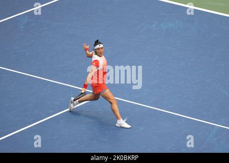 New York, USA. 10th Sep, 2022. NEW YORK, NY - September 10: Ons Jabeur of Tunisia during women's final against Iga Swiatek of Poland at USTA Billie Jean King National Tennis Center on September 10, 2022 in New York City. ( Credit: Adam Stoltman/Alamy Live News Credit: Adam Stoltman/Alamy Live News Stock Photo