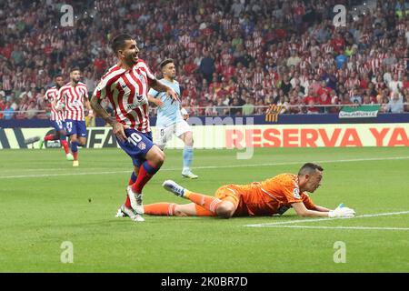 Madrid, Spain. 10th Sep, 2022. Atletico´s Correa in action during La Liga match day 5 between Atletico de Madrid and Celta at Civitas Metropolitano Stadium in Madrid, Spain, on September 10, 2022. (Photo by Edward Peters/Sports&Photos/Sipa USA) Credit: Sipa USA/Alamy Live News Stock Photo