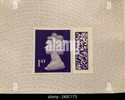 London, UK. 10th Sep, 2022. A stamp with the portrait of the Queen, taken in London. (to dpa 'What changes for the British after the death of the Queen') Credit: Christoph Meyer/dpa/Alamy Live News Stock Photo