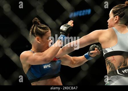 LAS VEGAS, NV - September 10: Norma Dumont and Danyelle Wolf meet in the octagon for a 3-round bout at T-Mobile Arena for UFC 279 event on September 10, 2022 in Las Vegas, NV, United States. (Photo by Louis Grasse/PxImages) Credit: Px Images/Alamy Live News Stock Photo