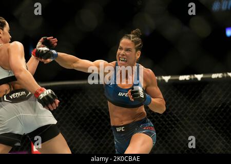 LAS VEGAS, NV - September 10: Norma Dumont and Danyelle Wolf meet in the octagon for a 3-round bout at T-Mobile Arena for UFC 279 event on September 10, 2022 in Las Vegas, NV, United States. (Photo by Louis Grasse/PxImages) Credit: Px Images/Alamy Live News Stock Photo