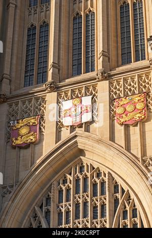 Stonework above the door of the Wills Memorial Building at the University of Bristol in Brostol, UK Stock Photo