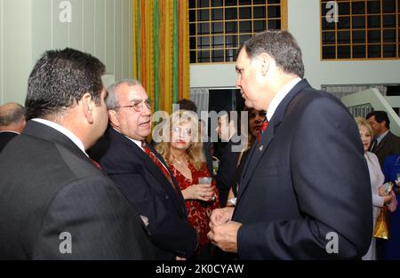 Secretary Mel Martinez in Miami, Florida. Secretary Mel Martinez in Miami, Florida Subject, Secretary Mel Martinez in Miami, Florida, at Cuban Liberation Council events. Stock Photo