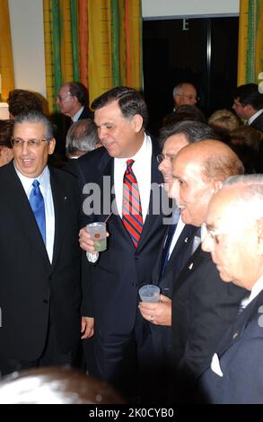 Secretary Mel Martinez in Miami, Florida. Secretary Mel Martinez in Miami, Florida Subject, Secretary Mel Martinez in Miami, Florida, at Cuban Liberation Council events. Stock Photo