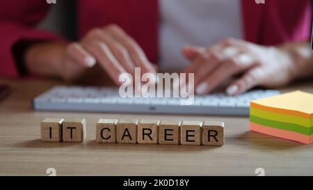 IT programmer career and trainee training concept on computer Stock Photo