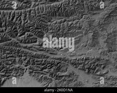 Karnten, state of Austria. Grayscale elevation map with lakes and ...