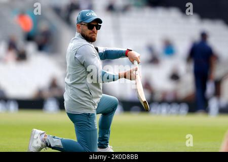 England head coach Brendon McCullum during a press conference at The ...