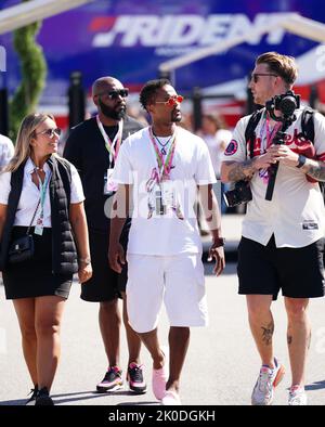 Former French footballer Patrice Evra arriving before during the Italian Grand Prix at the Monza circuit in Italy. Picture date: Sunday September 11, 2022. Stock Photo