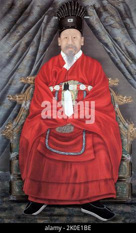 Gojong the Emperor Gwangmu (1852 - 1919), was the last King of Joseon and the first Emperor of Korea. Emperor Emeritus of Korea 1907 - 1910 Emperor of Korea 1897 - 1907. Stock Photo