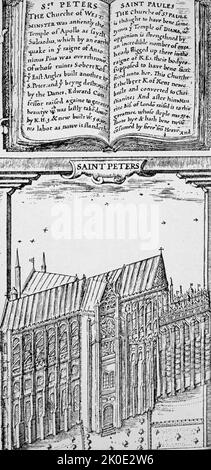 Norden's map of Middlesex with the cities of London and Westminster, 1610. From Speed's 'The Theatre of Empire of Great Britain'. Stock Photo