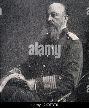 Alfred von Tirpitz (1849 - 1930) German grand admiral, Secretary of State of the German Imperial Naval Office from 1897 until 1916. Tirpitz took the modest Imperial Navy and, starting in the 1890s, turned it into a world-class force that could threaten Britain's Royal Navy. Stock Photo