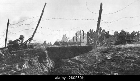 Chinese army in action against Japanese forces during the Sino Japanese War 1937. Stock Photo