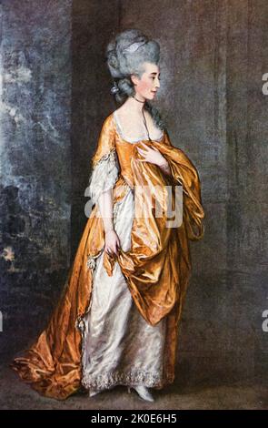 Portrait of Mrs. Grace Dalrymple Elliott (1754-1823) by Thomas Gainsborough (1727-1788). Oil on canvas, 1778. Thomas Gainsborough was an English portrait and landscape painter, draughtsman, and printmaker. Stock Photo