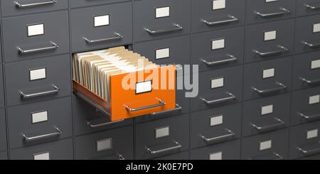 File cabinet full of foders. Storage, organization and administration ...