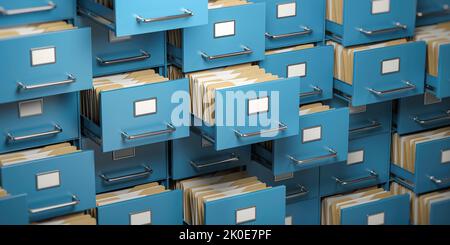 File cabinet full of foders. Storage, organization and administration ...