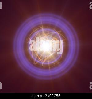 Highly magnetized rotating neutron star, abstract illustration Stock Photo