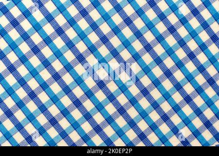 Check plaid seamless pattern. Blue, gray, black background in the cage Stock Photo