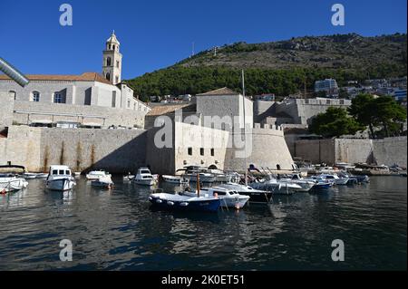 The harbor at the old town of Dubrovnik in Croatia. Stock Photo