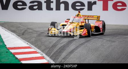 Monterey, CA, USA. 10th Sep, 2022. A. Andretti autosport driver Romain Grosjean coming into the corkscrew during the Firestone Grand Prix of Monterey Practice # 2 at Weathertech Raceway Laguna Seca Monterey, CA Thurman James/CSM/Alamy Live News Stock Photo