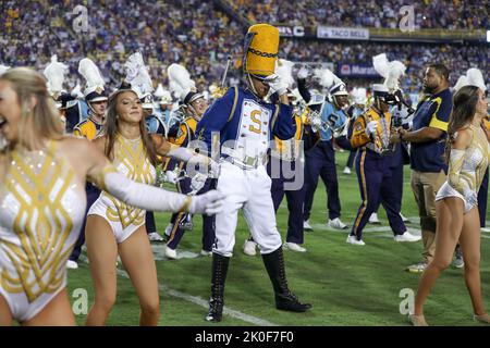Baton Rouge, LA, USA. 10th Sep, 2022. The LSU and Southern band's perform together at halftime during NCAA football game action between the Southern Jaguars and the LSU Tigers at Tiger Stadium in Baton Rouge, LA. Jonathan Mailhes/CSM/Alamy Live News Stock Photo