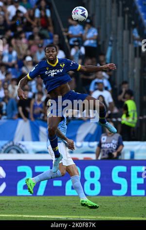 Rome, Italy. 11th Sep, 2022. Isak Hien (Hellas Verona) during the Italian Football Championship League A 2022/2023 match between SS Lazio vs Hellas Verona at the Olimpic Stadium in Rome on 11 September 2022. Credit: Independent Photo Agency/Alamy Live News Stock Photo