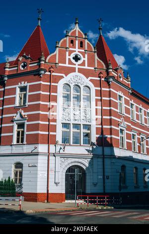 Banska Bystrica, Slovakia - August 15, 2021: view of beautiful historic restored building of elementary school Stock Photo