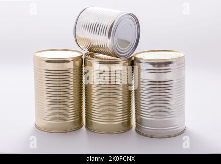 Separate collected metal garbage, prepared for recycling.  Eco friendly concept. Recyclable metal waste and Zero waste concept Stock Photo
