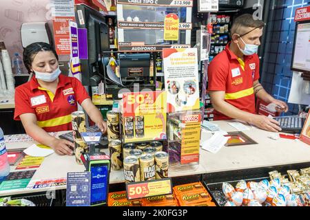 Bogota Colombia,Avenida El Dorado Calle 26,store stores business businesses shop shops market markets marketplace selling buying shopping,Oxxo Mexican Stock Photo