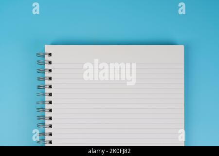 a notebook with a spiral and lined sheets Stock Photo
